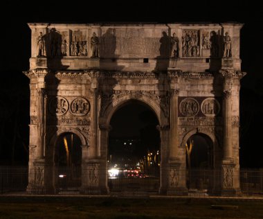 The Arch of Constantine at Night clipart