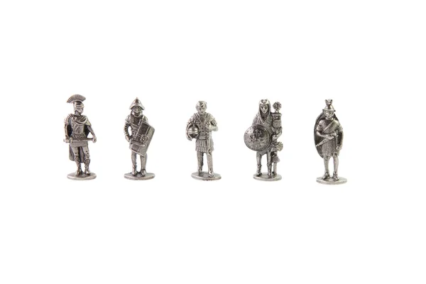 Volledige set van tin Romeinse antieke soldaten — Stockfoto