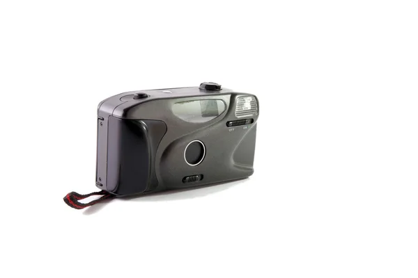 Tek düğmeli düşük-uç 35mm film bas-çek fotoğraf makinesi — Stok fotoğraf