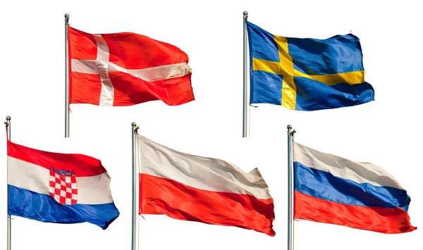 Sammlung europäischer Flaggen — Stockfoto