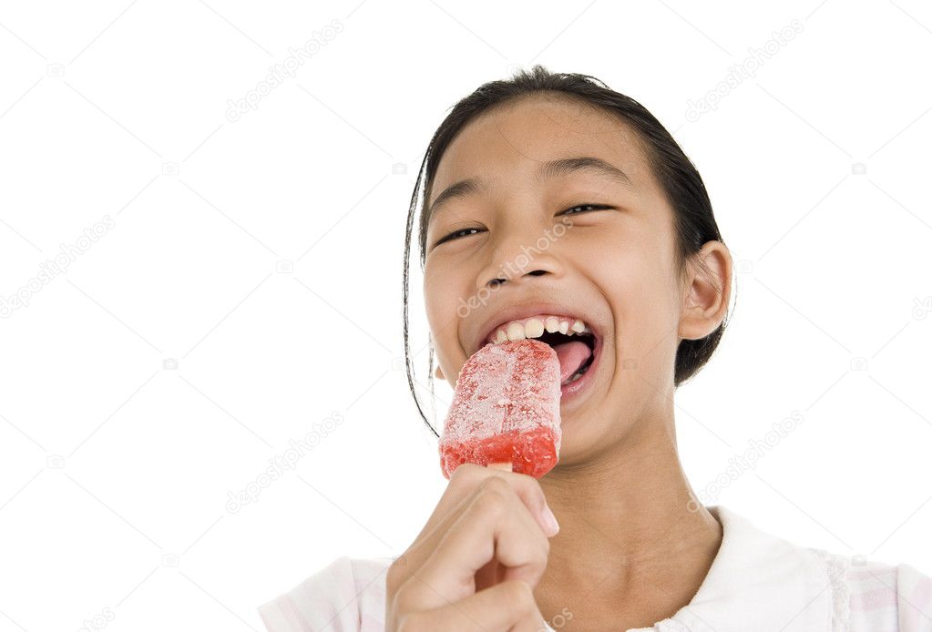 Girl enjoying her ice cream
