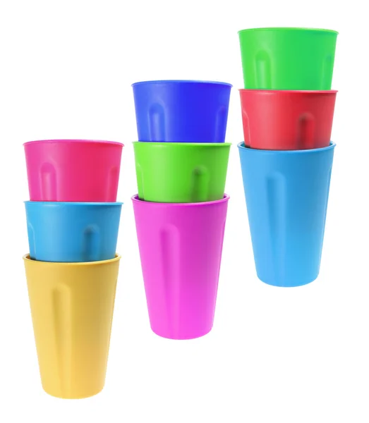 Stacks of Plastic Cups — Stock Photo, Image