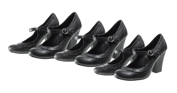 黑色的女式鞋 图库图片