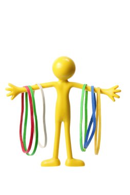Miniature Figure with Rubber Bands clipart