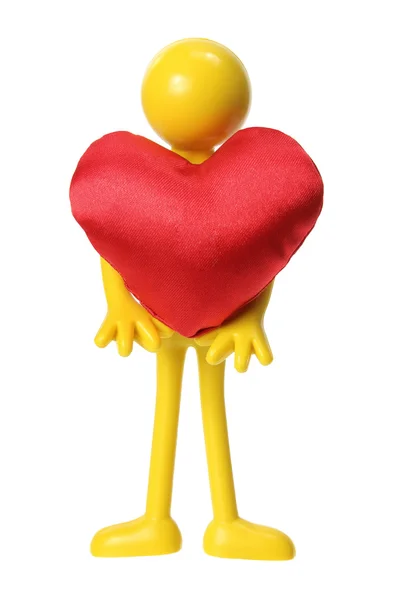 Rubber figuur met liefde hart — Stockfoto