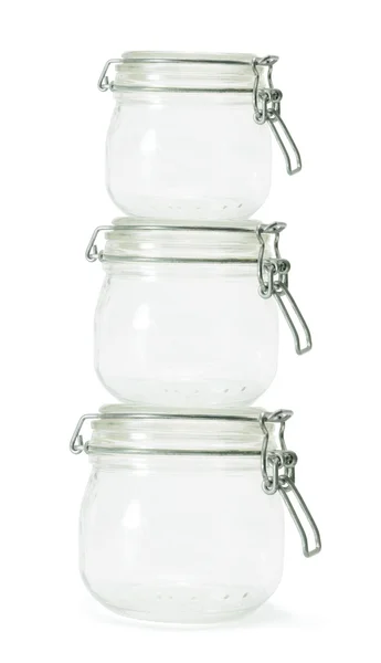 Stos słoiki szklane — Zdjęcie stockowe