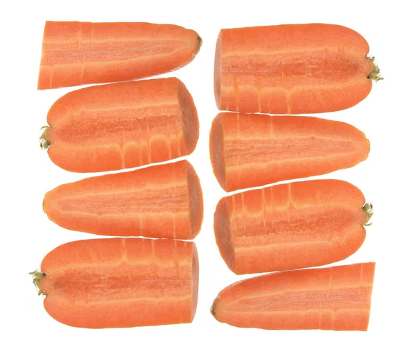Linhas de pedaços de cenoura — Fotografia de Stock