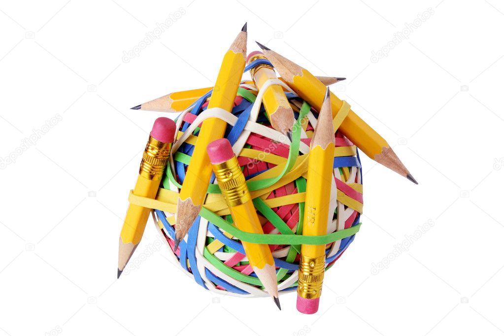 Pencils and Rubberband Ball