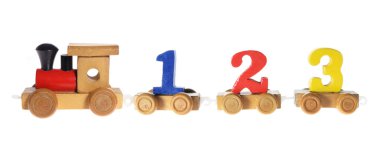 Wooden Toys with Numbers clipart