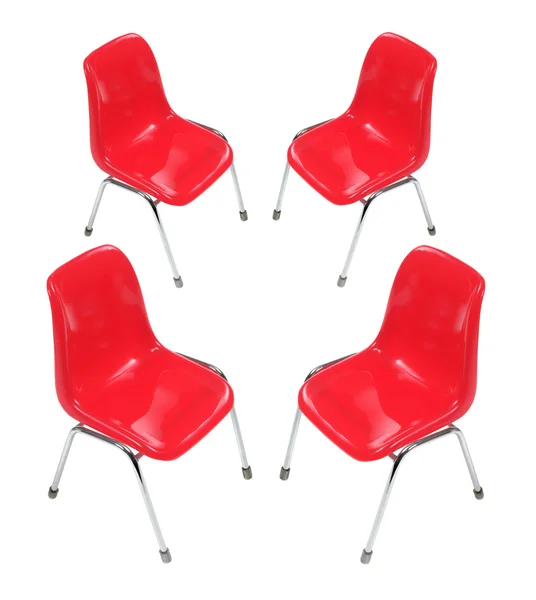 Rode pvc stoelen — Stockfoto