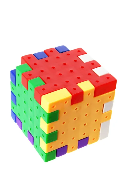 Puzzlewürfel aus Kunststoff — Stockfoto