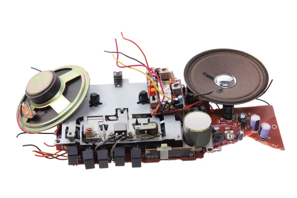 Reprodutor de cassetes de rádio quebrado — Fotografia de Stock