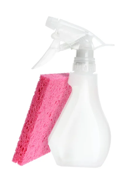 Spray Bottle and Sponge — Stock Photo, Image