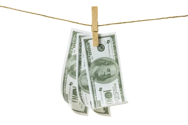 Clothes Line with Dollar Notes — Stock Photo, Image