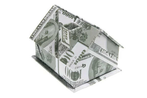Miniatuur bankbiljet huis — Stockfoto