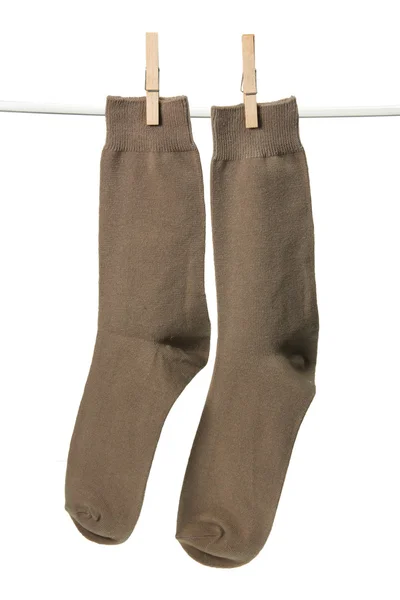 Calcetines con clavijas de ropa — Foto de Stock