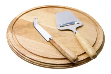 Cheese Knife and Cutting Board clipart