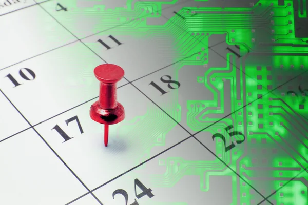 Calendar and Circuit Board — Stock Photo, Image