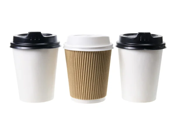 Afhaalmaaltijden kopjes koffie — Stockfoto