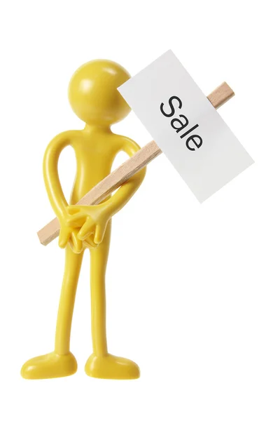 Figure wuith Sale Sign Stock Photo