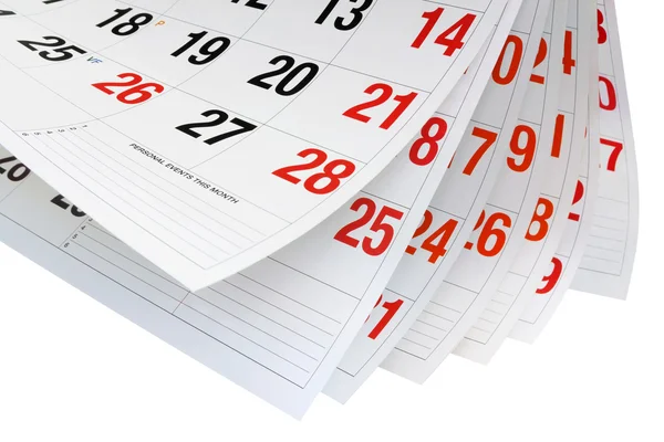 Stránky kalendáře — Stock fotografie