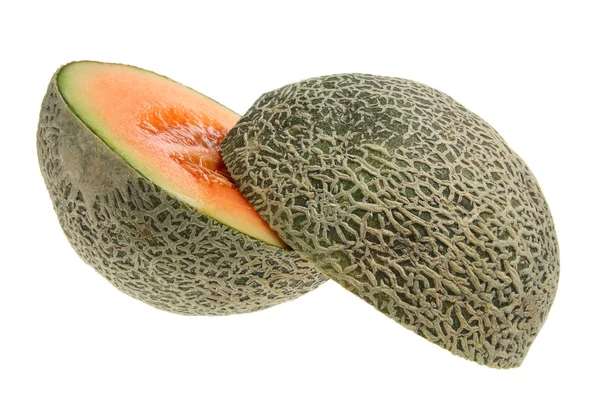 Rock meloun snížit na polovinu — Stock fotografie