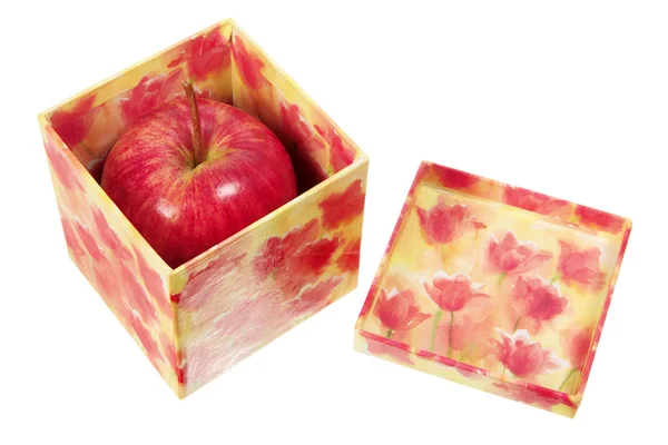 嘎拉苹果在礼品盒中 — 图库照片