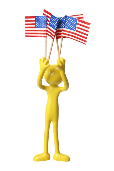 Figuur met Amerikaanse vlaggen — Stockfoto