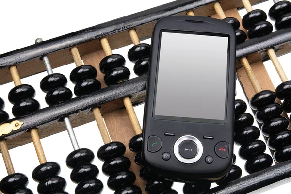 Smart Phone on Abacus — Stock Photo, Image