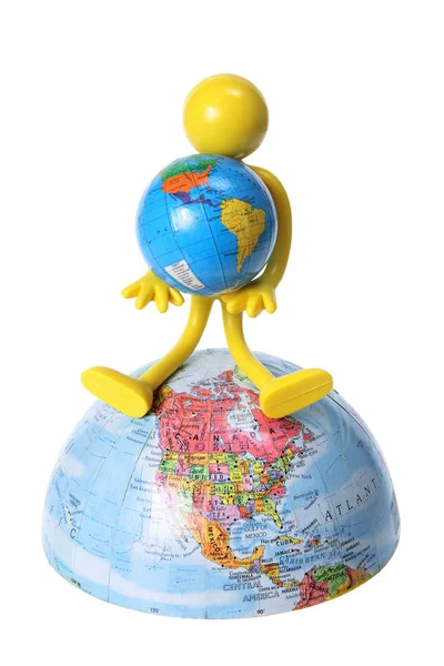 Figure en caoutchouc avec globes Images De Stock Libres De Droits