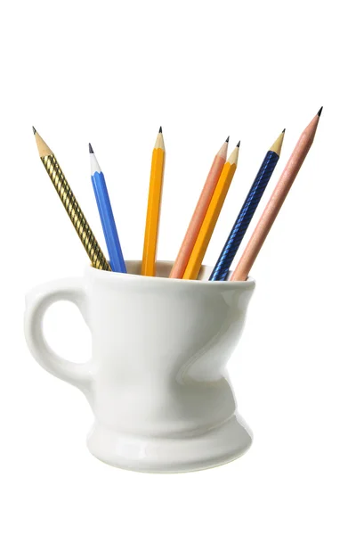 Kahve kupa ile kalemler — Stok fotoğraf