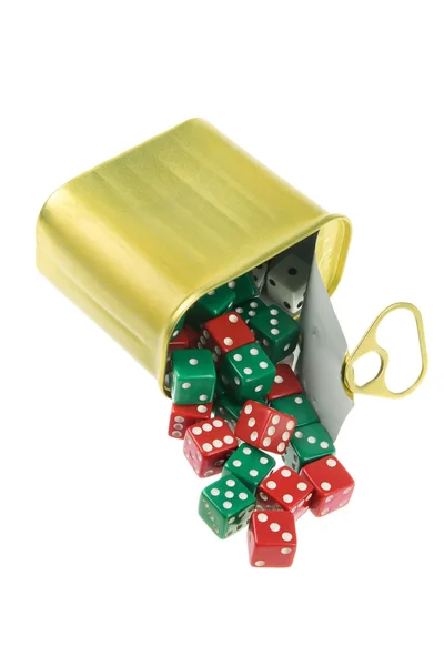 Dice in Can — Stock Photo, Image