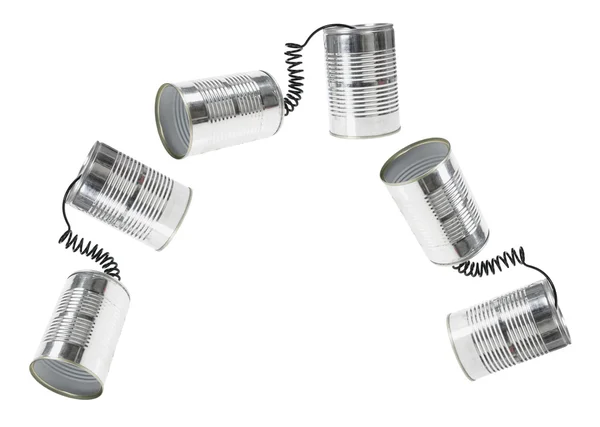 Tin Can Telefones — Fotografia de Stock