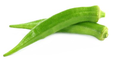 Okras on white background clipart