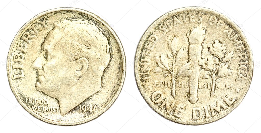 One Dime Coin of USA of 1946