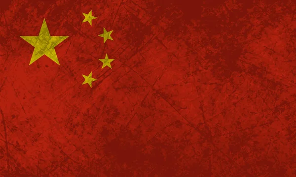 中国国旗 grungeκινεζική σημαία grunge — 图库矢量图片