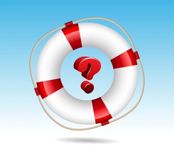 Realistic Red Lifebuoy Water Vector Illustration Stock Vector Image by