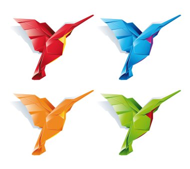 Colored paper Bird fly clipart