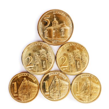 Serbian dinar coins clipart