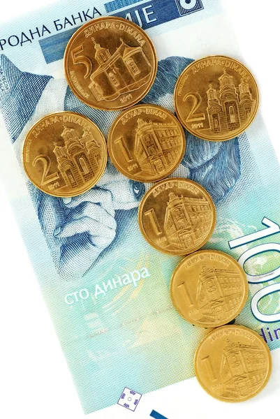 Koin dinar Serbia — Stok Foto