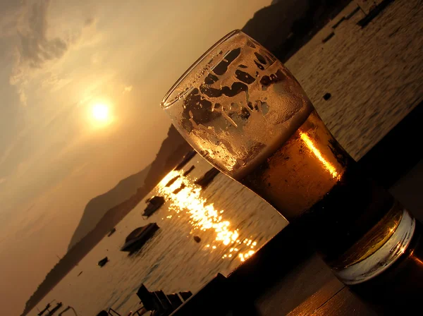 Pivní západ slunce — Stock fotografie