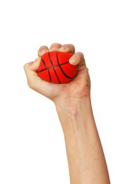 Hands squeezing ball toy clipart