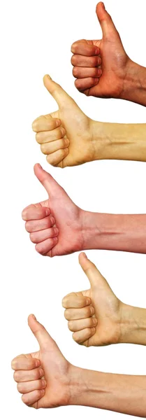 Tummen upp hand tecken — Stockfoto
