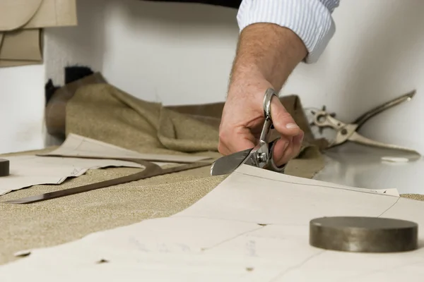 裁缝用的剪刀手的细节 — 图库照片