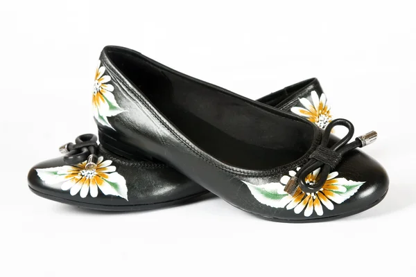 Chaussures femme avec fleur imprimée — Photo