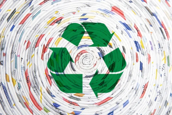 Rolled paper spiral, recycling concept — Stock Photo, Image
