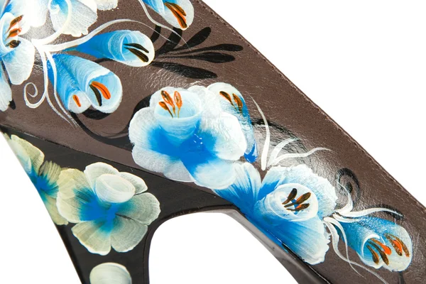 Scarpe con tacco alto e fiori stampati — Foto Stock