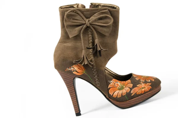 Zapatos de tacón alto con flor impresa — Foto de Stock