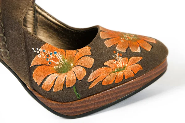 印刷された花とハイヒールの靴 — ストック写真