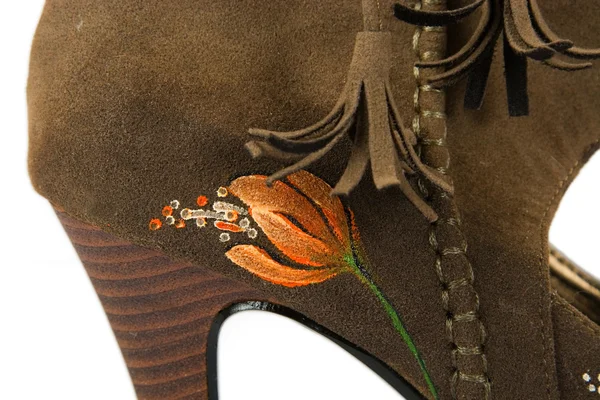 Zapatos de tacón alto con flor impresa — Foto de Stock